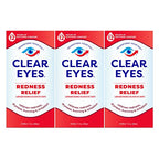 Clear Eyes Redness Eye Relief Eye Drops, 1.0 Fl Oz, Pack of 3