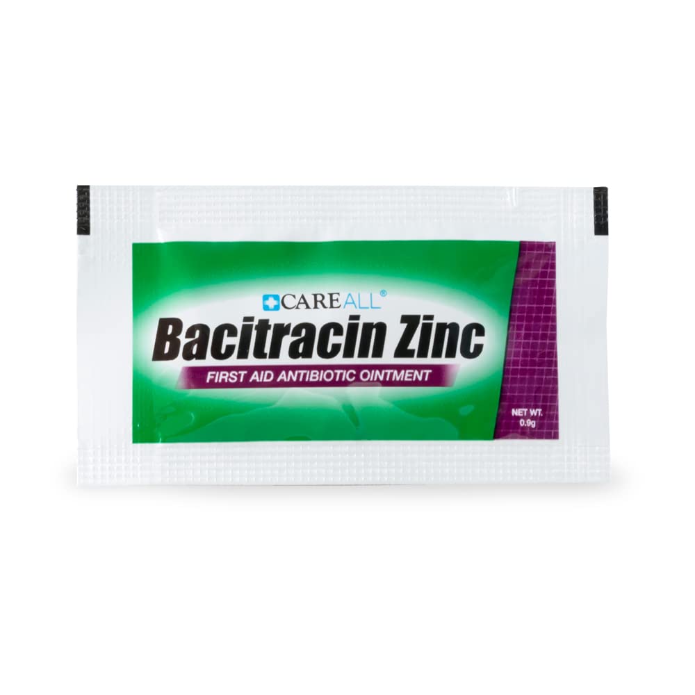 CareAll Bacitracin Antibiotic Zinc Ointment 0.9gr Foil Packet (144 Pack). First Aid Ointment to Prevent and Heal Infections for