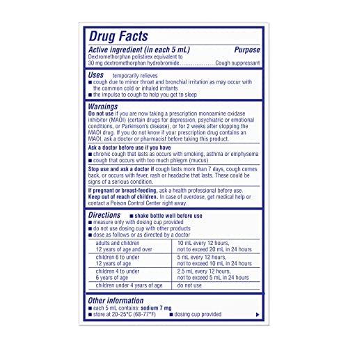 Delsym Cough Relief Medicine, Powerful Cough Relief for 12 Good Hours, Cough Suppressing Liquid, 1 Pharmacist Recommended, Orang