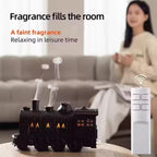 Train Humidifier with Essential Oil Diffuser - 300ML Large Capacity Ultrasonic Dual Mist Output, 4Color LED Night Light with Rem