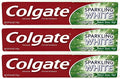 Colgate Sparkling White Baking Soda Anticavity Fluoride Gel Toothpaste, Mint Zing, 6 oz (Pack of 3)