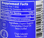 Organic, Clove Oil, Food Grade, for Teeth and Gums, Tooth Aches - 100% Pure, Clove, Bud, Essential, Oil, by Zongle Therapeutics,