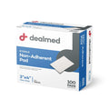 Dealmed Sterile Non-Adherent 3 x 4 Gauze Pads - 100 Count (1 Pack) Non-Adhesive Wound Dressing, Highly Absorbent, Non-Stick, Ind