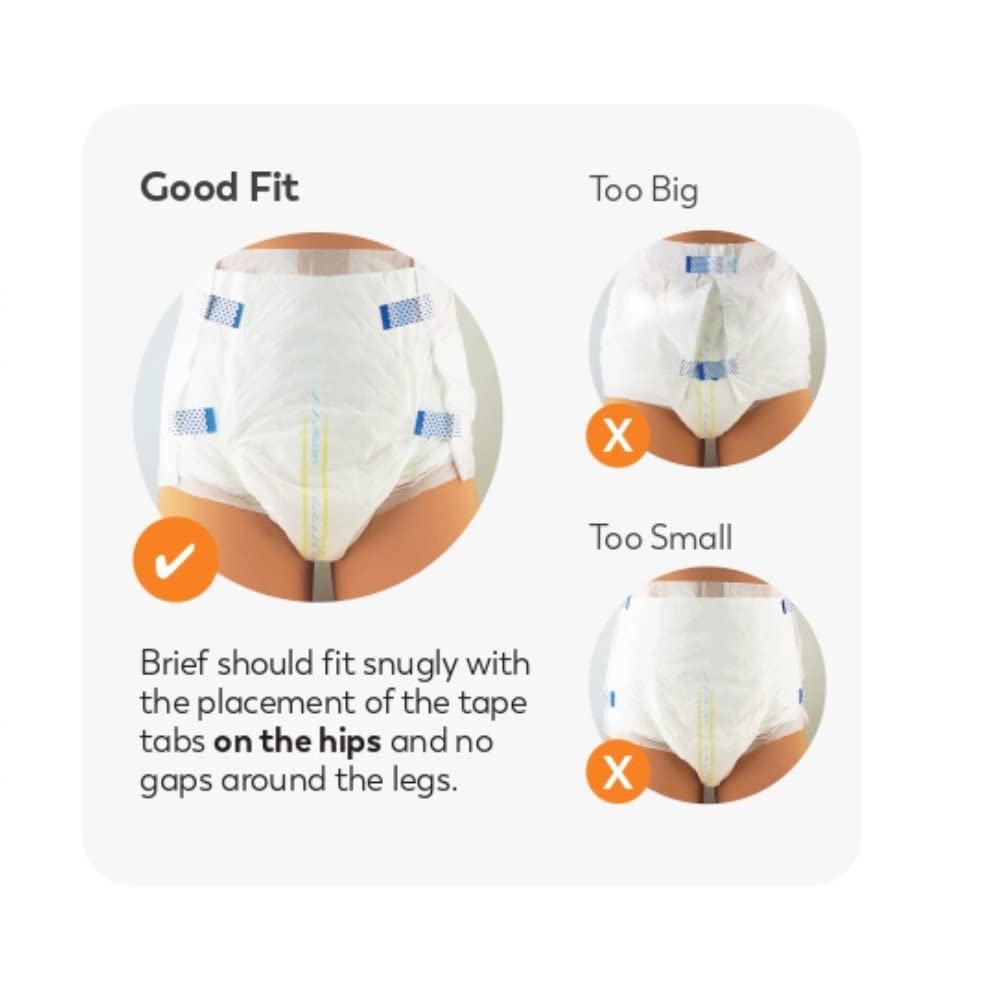 Tranquility Bariatric Disposable Briefs 3X-Large with Peach Mat Core for Dry Skin, Odor Control & Max Comfort, Secure Kufguard T