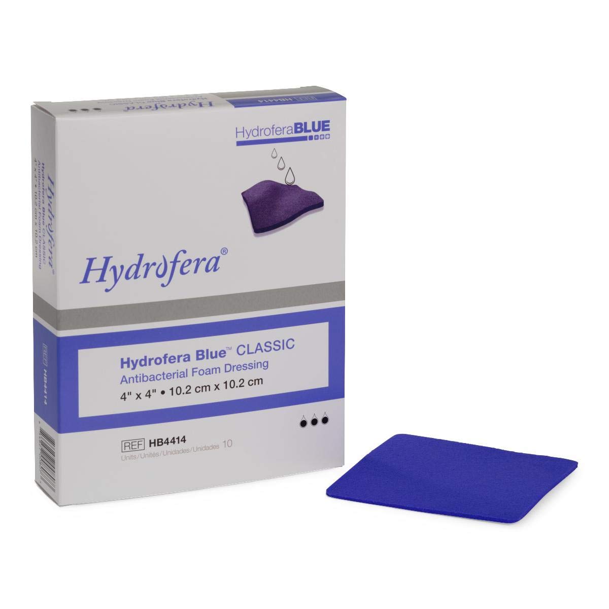 Hydrofera Blue Bacteriostatic Foam Dressing 4 X 4, Box of 10