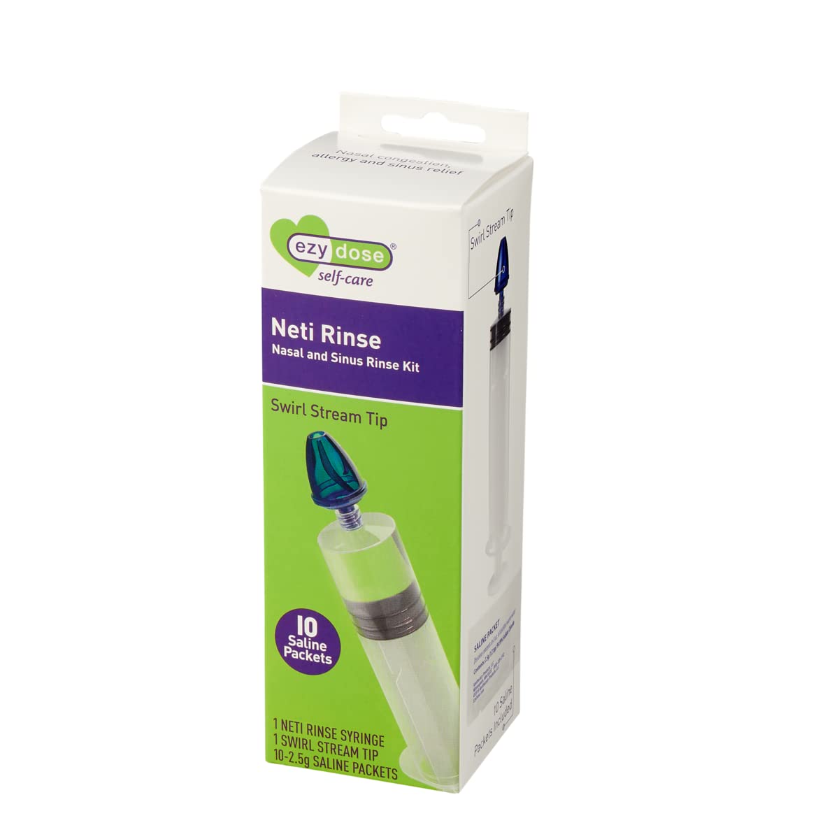 EZY DOSE Sinus and Allergy Relief Syringe, Nose Rinse for Home or Travel, Nasal Irrigation for Sinus Pressure and Congestion Rel