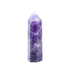 Runyangshi Dream Amethyst Natural Healing Crystal Wands Height 2-2.4, 6 Faceted Prism Wand Reiki Chakra Stone, Natural Quartz
