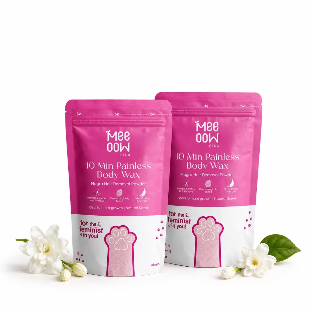 MEEOOW CLUB Mogra Body Hair Removal Wax Powder for Women | AtHome Body Hair Removal for Arms, Legs & Underarms | Natural Mogra 