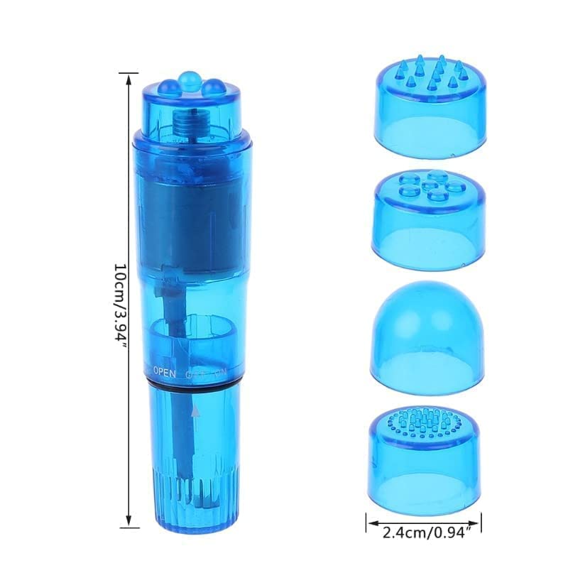 Finever Small Mini Vibrating Massager Handheld Portable Tool for Women with 4 Heads Pocket Pen for Face Neck Head Back and Shoul