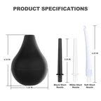 RANEU Enema Bulb Douche Enema Kit for Women & Men with 3 Nozzles & Lube