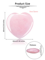 Jovivi 60mm Large Rose Quartz Crystal Heart Healing Crystals Heart Stones Polished Pocket Love Gemstones Chakra Reiki Energy Bal