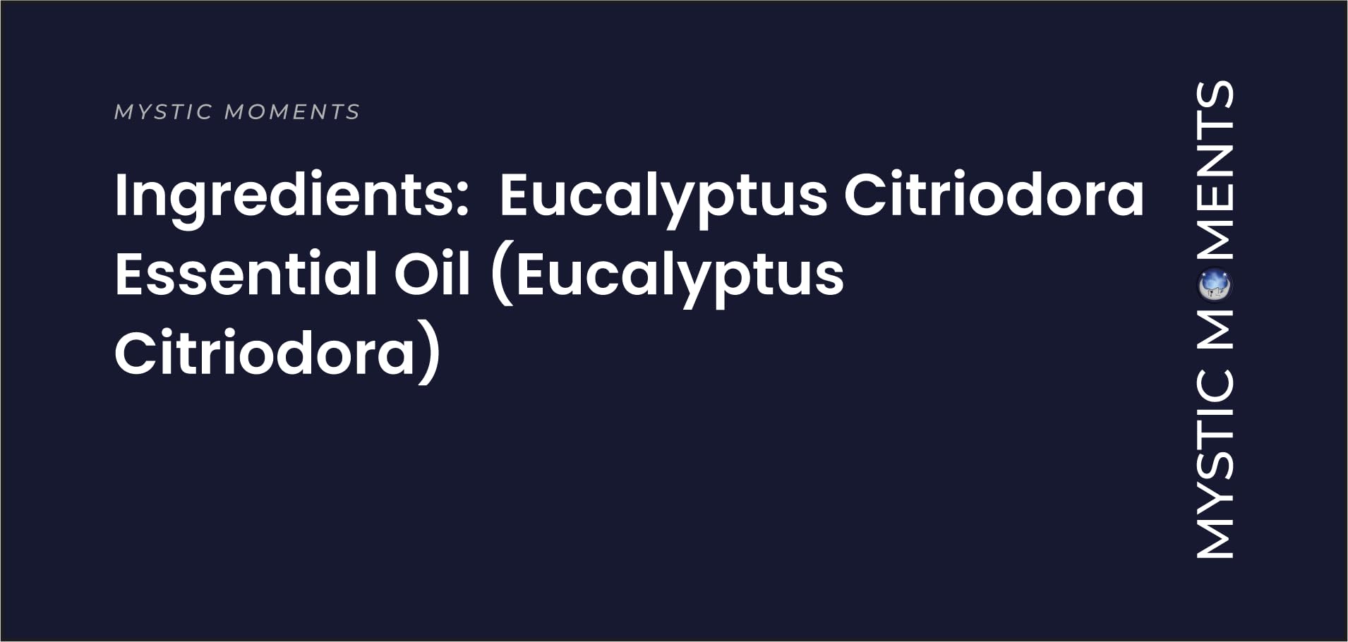 Mystic Moments | Eucalyptus Citriodora Essential Oil 500g - Pure & Natural Oil for Diffusers, Aromatherapy & Massage Blends Vega