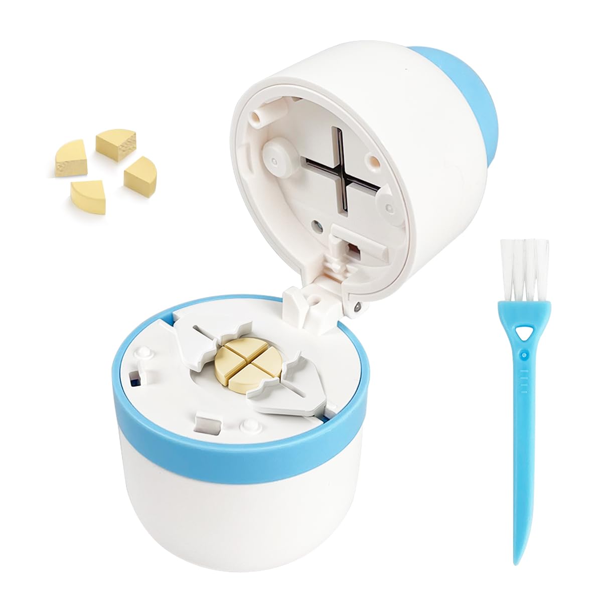 Pill Cutter - Pill Splitter with Stainless Steel Blade for Cutting Small Pills or Large Pills in Half or Quarter, Suitable for C