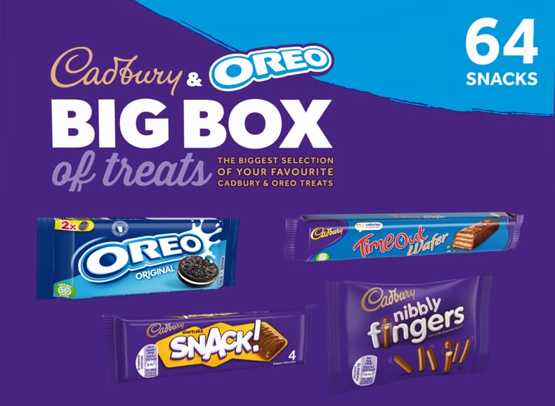 Cadbury & OREO Biscuit 64 Selection Bulk Box of Treats 1.8kg, Hamper, Milk Chocolate Fingers, Time Out, Snack I Sharing Big Bisc