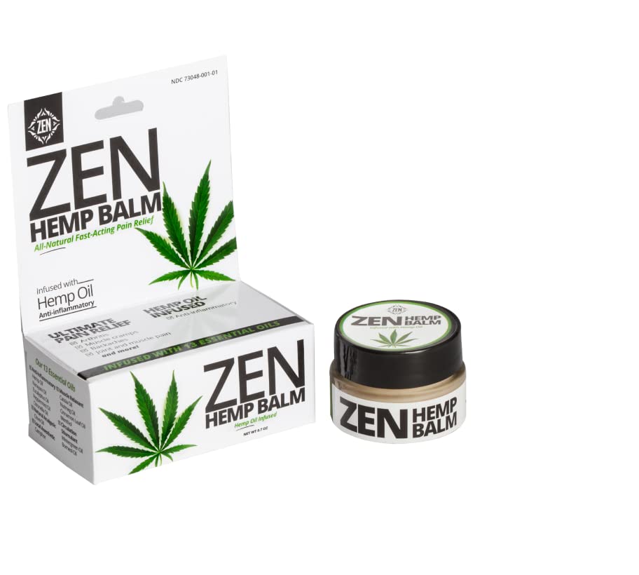 ZEN Hemp Balm for Relief, Hemp Oil Extract for Joints, Back, Neck and Elbows, Hemp Infused Topical Cream (Pack of 72)