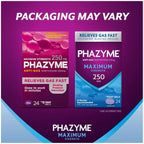 Phazyme Maximum Strength Gas & Bloating Relief, Works in Minutes, 24 Fast Gels (Pack of 3)