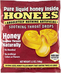 Honees Honey Filled Drops, Honey Cough Drops with Real Honey - Natural Sore Throat Relief - Nothing Artificial -Throat Coat Loze