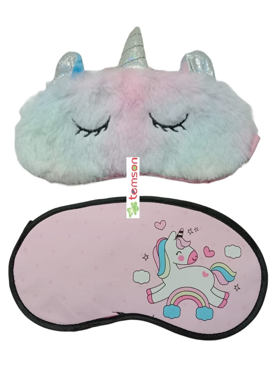 Temson Cute Unicorn Sleep Mask For Girls And Boys Cute Unicorn Horn Soft Plush Blindfold Sleep Masks Eye Cover For Women Girls T