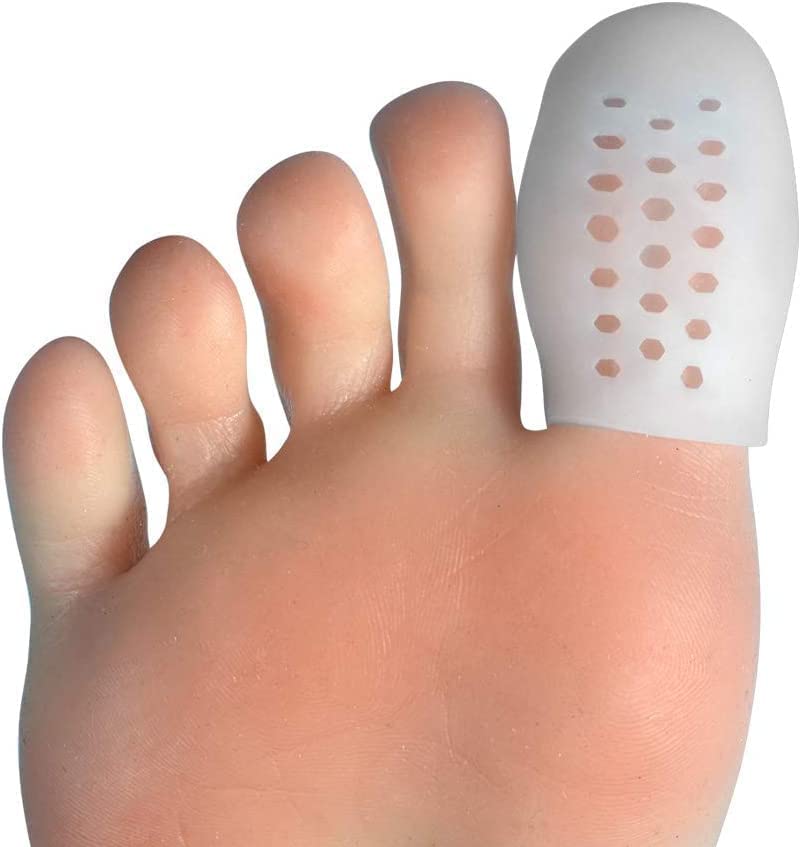 Hoogoo Big Toe Cap, 10 Pcs Breathable Toe Protector Toe Cover Sleeves with Holes, Provides Relief from Missing or Ingrown Toenai