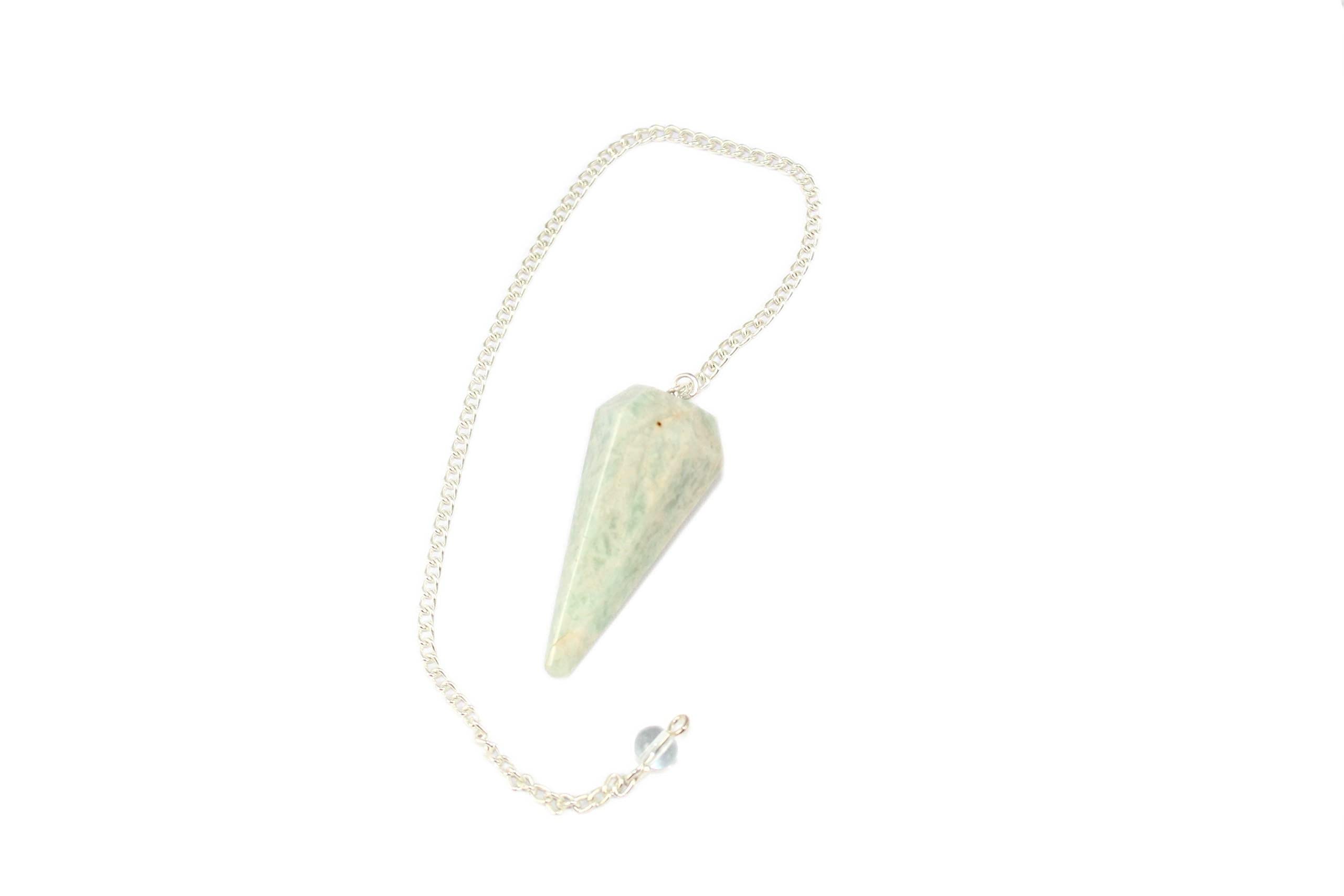 Jet Amazonite Cone Pendulum Dowsing Faceted Cone Shaped Positive Energy, Peace of Mind, Balance, Healing, Meditation Success spi