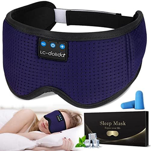 Sleep Headphones Sleep Mask with Bluetooth Headphones, LC-dolida Eye Mask for Sleeping Eye Pillow Sleeping Headphones for Side S