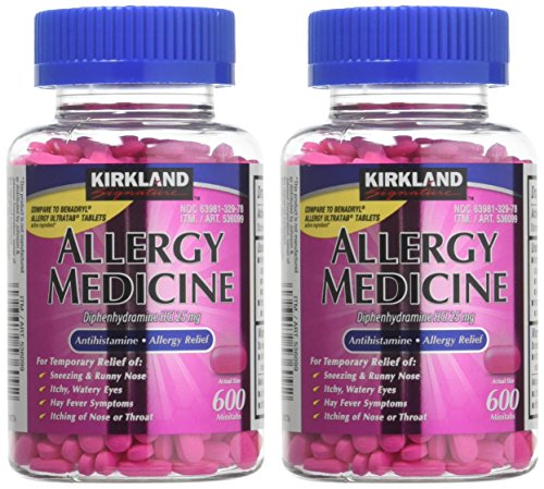 Kirkland Signature Diphenhydramine Hci 25 Mg Allergy Medicine & Antihistaminecompare to Active Ingredient of Benadryl Allergy Ge