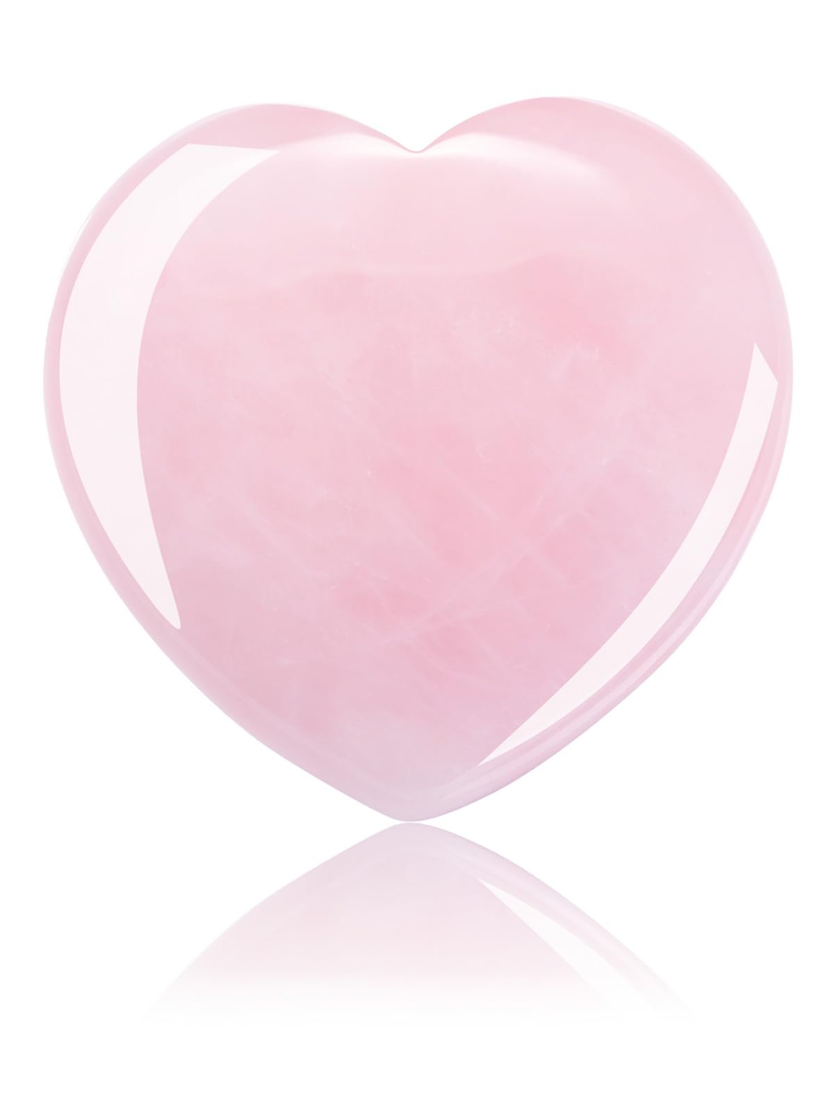Jovivi 60mm Large Rose Quartz Crystal Heart Healing Crystals Heart Stones Polished Pocket Love Gemstones Chakra Reiki Energy Bal