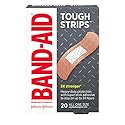 Band-Aid Brand Tough Strips Adhesive Bandage for Minor Cuts & Scrapes, All One Size, 20 ct