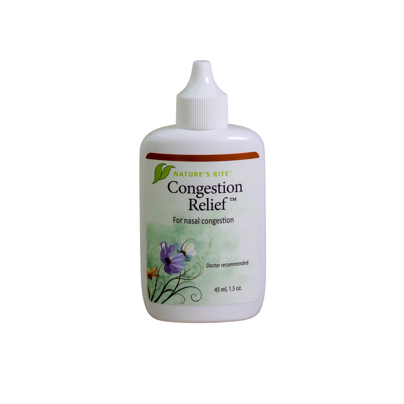 Natures Rite Nasal Spray Decongestant, Congestion Relief, 1.5 oz. (45 mL), Portable, All Natural Sinus Nose Spray, Non-Addictiv