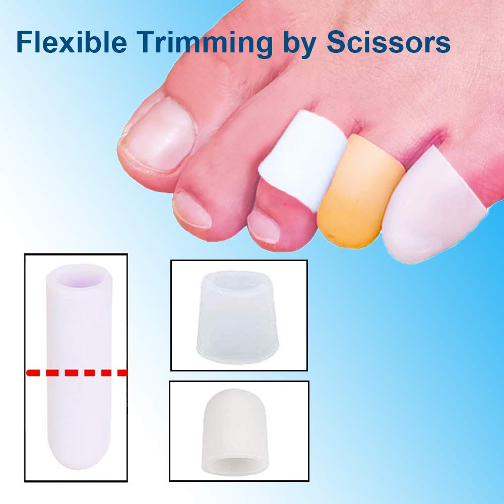 Mcvcoyh Pinky Toe Protectors 10 Pack Small Toe Caps, Gel Toe Sleeves Great for Little Toe Blisters for Corns Remover, Callus Cus