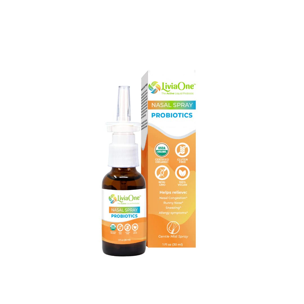 LiviaOne Probiotics Nasal Spray, All-Natural Sinus Relief, Helps with Allergies, Nasal Congestion, Runny Nose, and Sneezing, 1 F