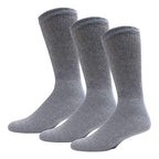 Big and Tall Diabetic Cotton Crew Socks, King Size Mens Athletic Crew Socks (13-16, Gray) - 3 pairs