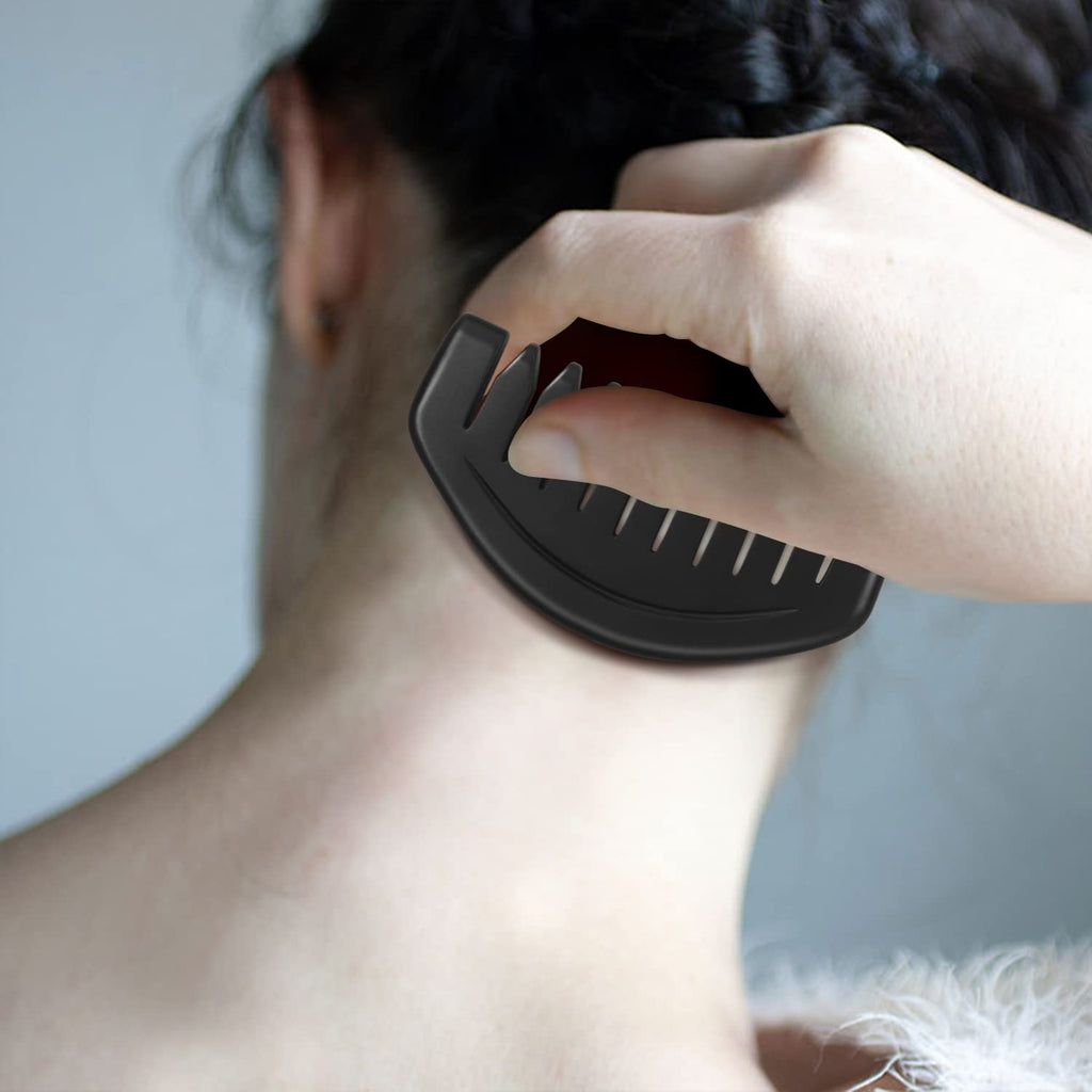 LEOSENSE Gua Sha Comb, Natural Sibin Bian Stone Scalp Massage Comb, Facial GuaSha Tool for Lift and Puffiness, Jade Gua Sha Scra