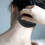 LEOSENSE Gua Sha Comb, Natural Sibin Bian Stone Scalp Massage Comb, Facial GuaSha Tool for Lift and Puffiness, Jade Gua Sha Scra