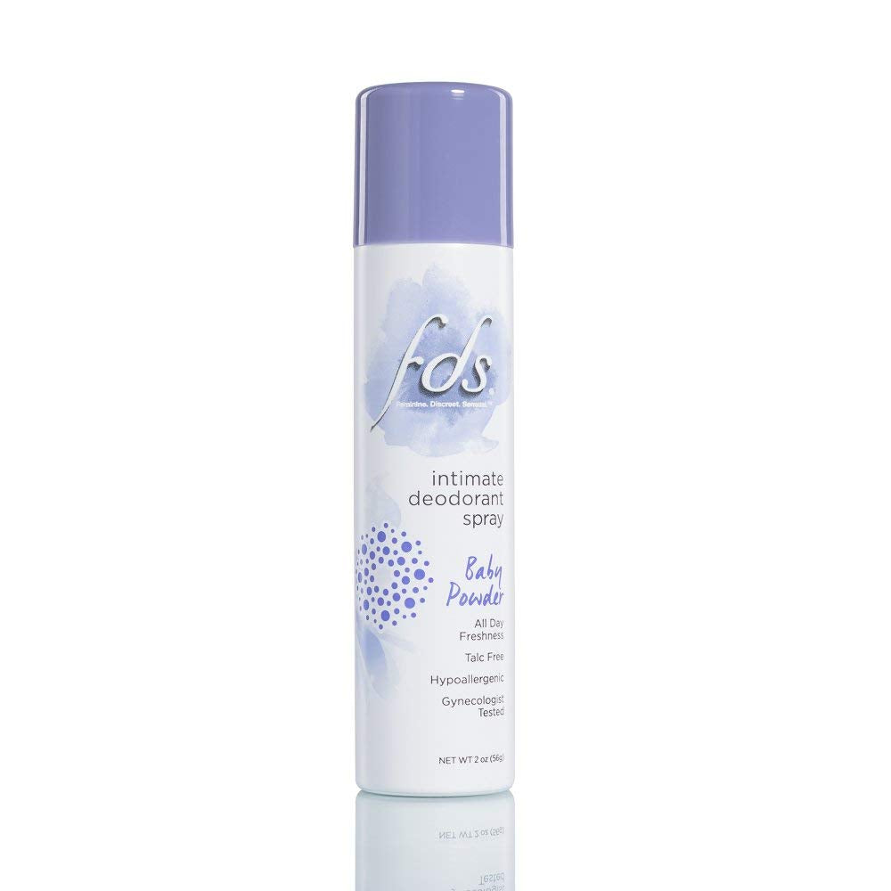 FDS Intimate + Whole Body Dry Deodorant Spray, Baby Powder, 2 OZ - 3 Pack