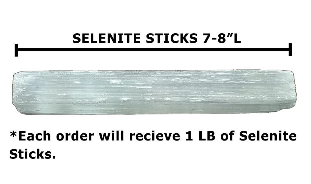 New Age Imports, Inc. ~ Premium Quality Selenite Sticks 7-8'' Size- 1 LB. Great for Wicca, Reiki, Healing, Metaphysical, Chakra,