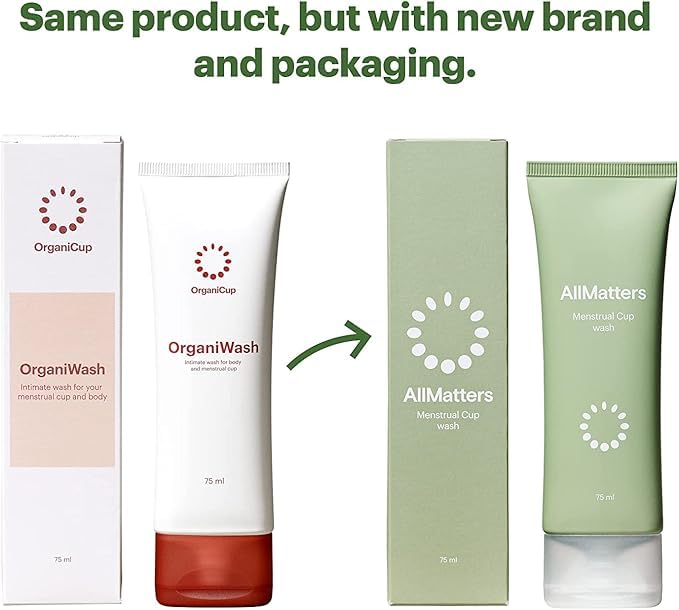 OrganiWash 2.5 fl oz - Mild Intimate Cleanser for Sensitive Areas & Menstrual Cup - Organic, pH-Balanced, Perfume-Free, Vegan, A