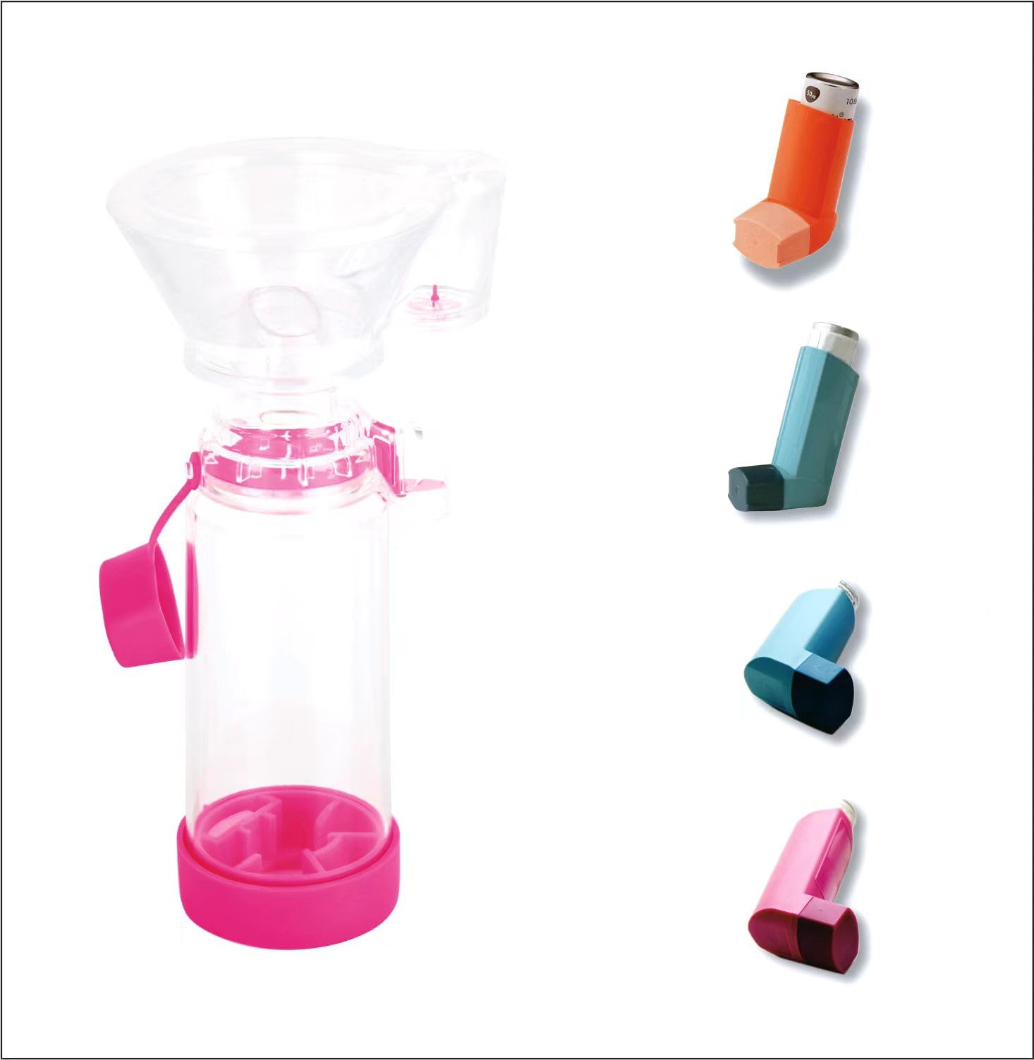 NESSI OTC Spacer Childrens mask spacers and Mouthpiece spacers for All Ages (Pink)