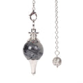 Justinstones Natural Black Rutilated Quartz Gemstone Dowsing 40mm Crystal Healing Chakra Reiki Point Pendulum