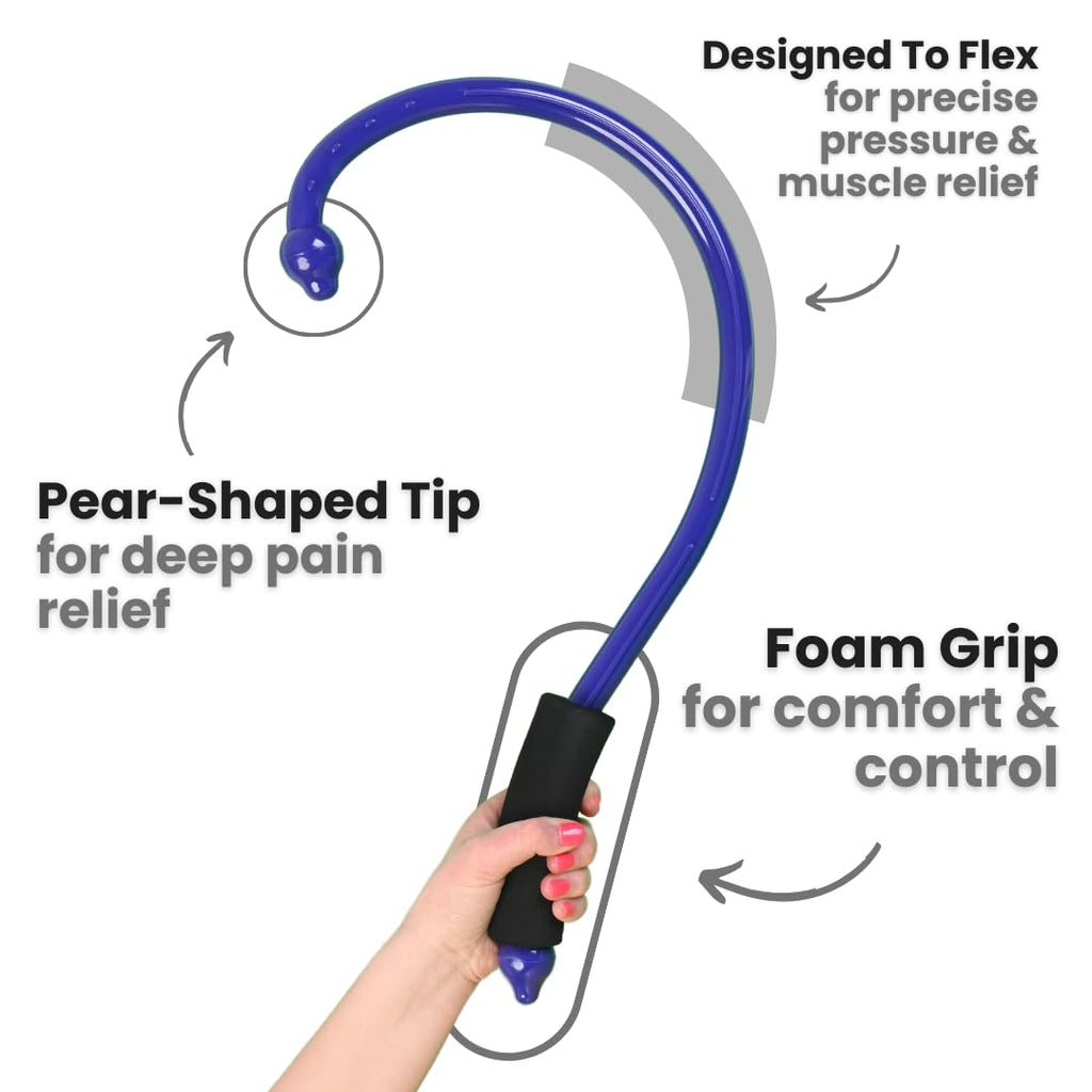 Q-Flex Massage Tool - Self-Massage Stick - Trigger Point Therapy, Muscle Care, Relaxation - Easy-to-Use Massager for Home & Trav