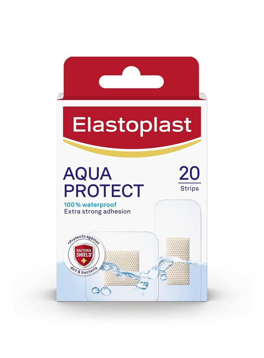 Elastoplast Aqua Protect Plasters 100% Waterproof (20), Waterproof Plasters Ideal for Washing, Showering, Bathing and Swimming P