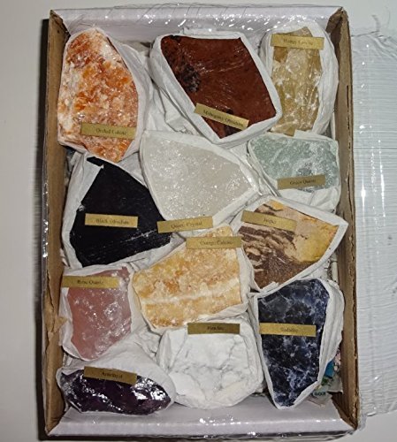 Sublime Gifts 12pc Premium Quality Rough Crystal Healing Gemstone Raw Metaphysical Mineral Stone Collection & Gift Box Set