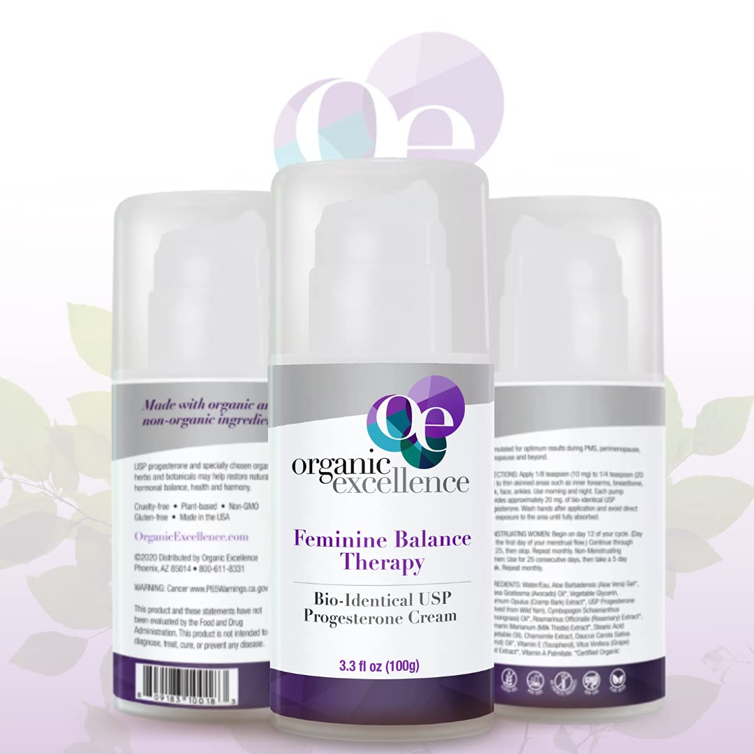 Organic Excellence Organic Wild Yam Cream for Hormone Balance, Wild Yam Natural Bio-Identical Progesterone Cream for Women, for