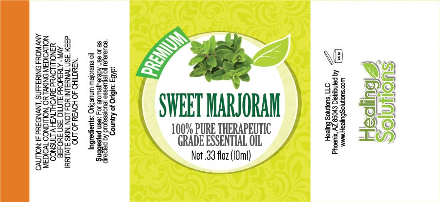Healing Solutions 10ml Oils - Sweet Marjoram Essential Oil - 0.33 Fluid Ounces