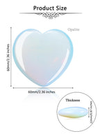 Jovivi 60mm Large Opalite Crystal Heart Healing Crystals Heart Stones Polished Pocket Love Gemstones Chakra Reiki Energy Balanci