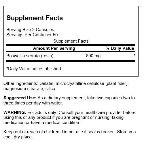 Swanson Boswellia - Herbal Supplement Promoting Joint Support - Ayurvedic Herb for Joint Flexibility & Mobility Support - Made w