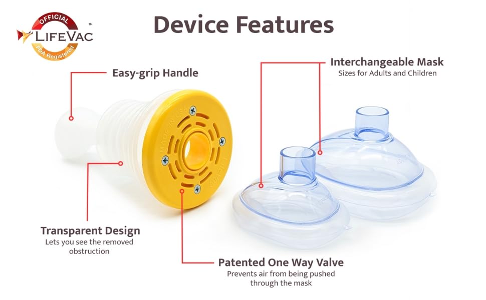 LifeVac Home Kit 2 Pack - Portable Suction Rescue Device, First Aid Kit for Kids and Adults, Portable Airway Suction Device for