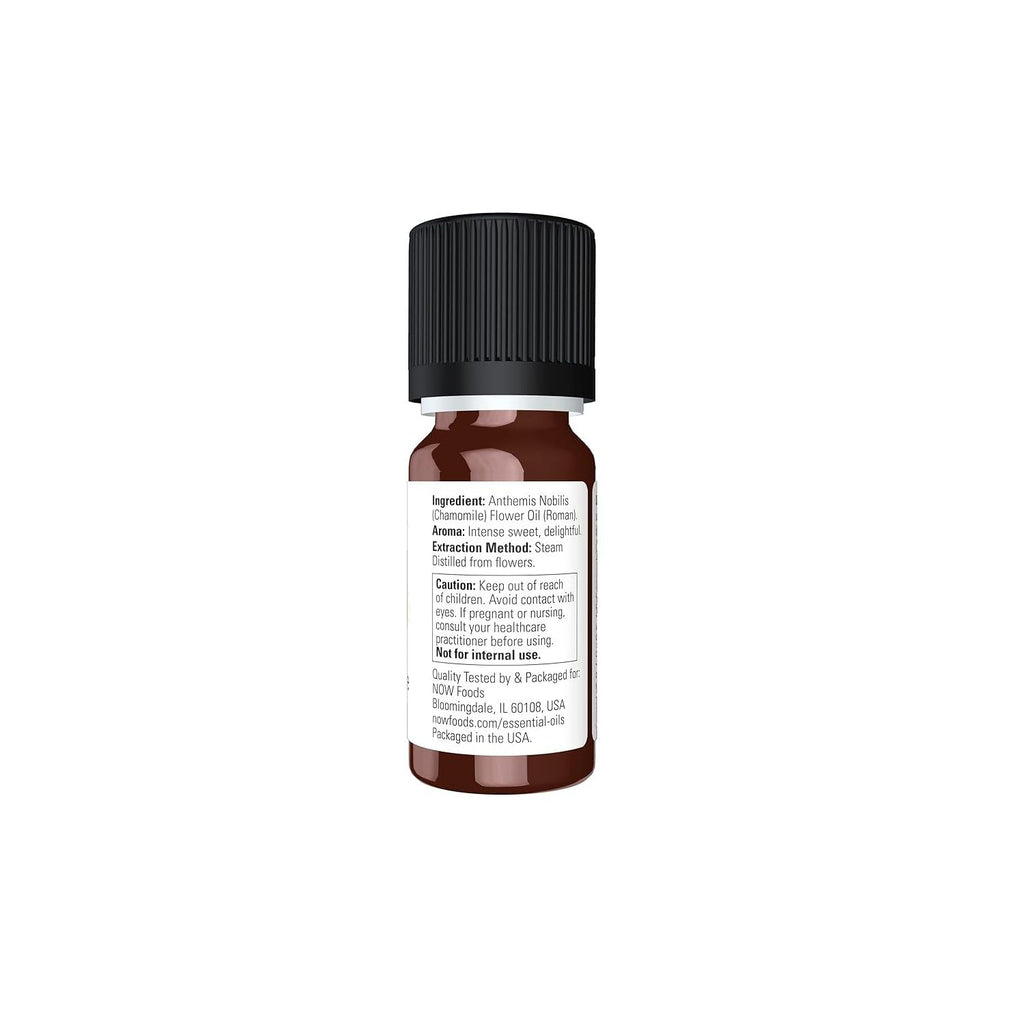 NOW Essential Oils, Chamomile Oil, Delightful Aromatherapy Scent, Steam Distilled, 100% Pure, Vegan, Child Resistant Cap, 10-ml