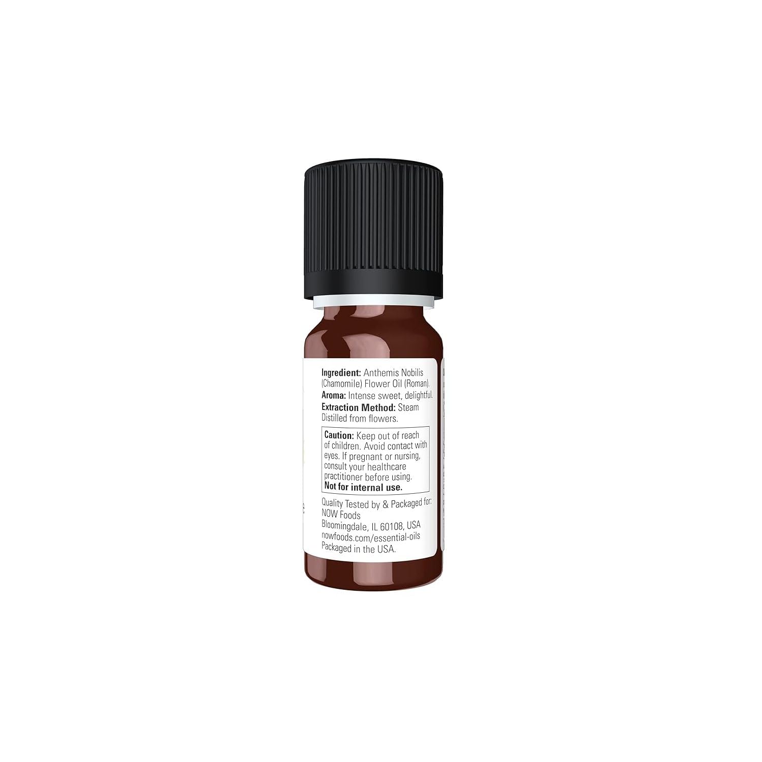 NOW Essential Oils, Chamomile Oil, Delightful Aromatherapy Scent, Steam Distilled, 100% Pure, Vegan, Child Resistant Cap, 10-ml
