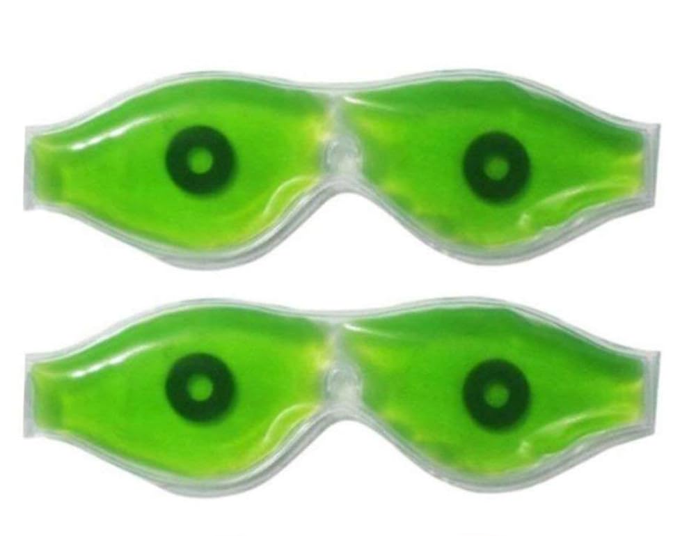 Ice Gel Sleeping Eye Mask For Resting Insomnia Meditation Aloe Green 2 Pc